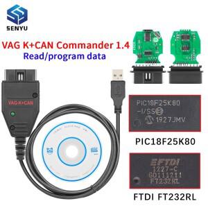 VAG K + CAN 커맨더 1.4 PIC18F25K80 FTDI FT232RL OBD 2 자동차 진단 스캐너 케이블 도구  AUDI/VW 인터페