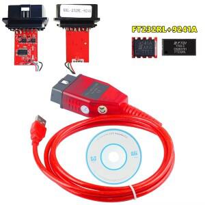 409.1 KKL FTDI FT232RL Real 9241A K 라인 OBD 2 자동차 진단 도구 인터페이스 케이블 (VW/아우디/스코다/
