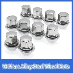 10개입 19MM 볼트 러그 스터드 타이어 너트 합금강 휠 M12x1.5 (포드 피에스타, 몬데오, C-맥스, 포커스용)