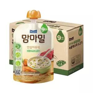 [하프클럽/매일유업]매일 맘마밀 이유식 녹황채소와소고기 100g 10팩 (9개월)