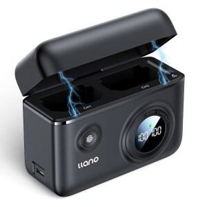 LLANO NP-FZ100 배터리 고속 충전기 2슬롯 18W A6700 배터리 충전기 | SONY A7III A7R V A7R IV ALPHA A7C A9 /A9S A6600 A7R3 ZV-E1 FX3 FX30 스마트 디지털 디스플레이(블랙)와 호환