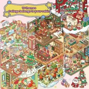 만화 10개/세트 크리스마스 장면 디오라마 스티커 DIY 수제 스크랩북 휴일 장식 선물