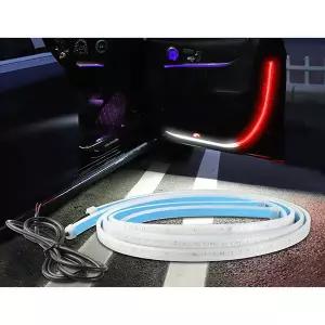 도어라이트 로고빔 도어램프  2pcs 120cm 빨간색 흰색 LED 자동차 문 충돌 방지 경고등 안전 경고 스 트리