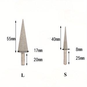 8mm 17mm 콘 유형 Brazed 다이아몬드 그라인딩 헤드 연삭 용 생크 연마 액세서리 Dremel 로타리 도구