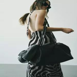 ZARA 애니멀 패턴 홀터 롱 원피스 - 얼룩무늬 7837/398/037