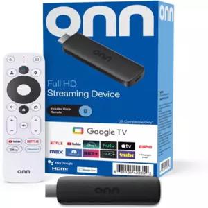 ONN 안드로이드 TV 2K FHD 스트리밍 스틱 리모컨 및 전원 어댑터 포함 WiFi HDMI 크롬캐스트 내장