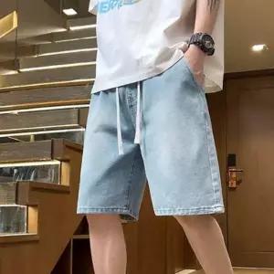 반바지 와이드 패션 데님 스타일 남자 여름 스트리트 여름반바지 남성바지