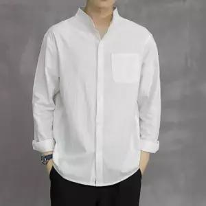 남성셔츠 린넨 카라넥 여름셔츠 남성 남방 차이나 셔츠 긴팔 3컬러