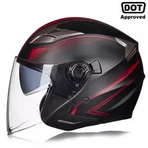 바이크 오토바이 반모헬맷 남성용 헬멧 casque de moto DOT 승인 오픈 페이스 이중 렌즈 빈티지 casques ma