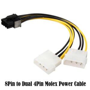 Y젠더 18CM 8핀듀얼 4핀 비디오 카드 Y 어댑터 몰렉스 케이블 PCI 8핀 EXPRESS듀얼