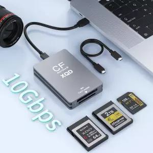 5개가 1개의 CFExpress/X에 포함됨QD/SD 카드 리더기 - 10Gbps USB Type 3.0 카드+XQD A B