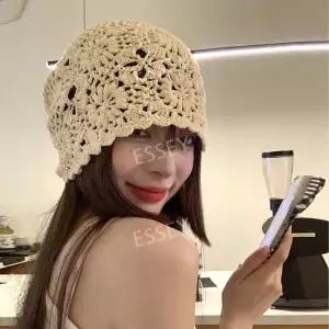 여성 여름 모자 벙거지 비니 펀칭 손뜨개 버킷햇