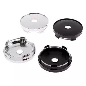 자동차휠캡 4 개/ 60mm 맞는 65mm 로고 검은 플라스틱 자동차 바퀴 센터 Hubcaps 커버 세트 림 허브 캡 스