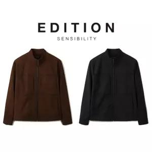 [롯데백화점]에디션 26 FW 남자가죽점퍼 오일 브러시드 비건 레더 트러커 2종 1택 NEG4JJ1923 DR4488