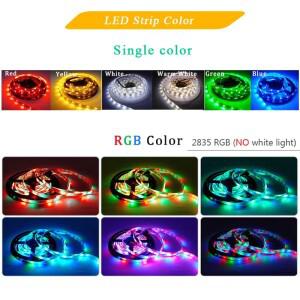 300LED 스트립 라이트, 5M, SMD2835, 12V, 웜, 레드, 그린, 블루, RGB 방수, 유연한 램프 테이프, 룸 데코