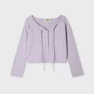 후아유 WHOAU Ribbon Punching Skashi Cardigan WHCKG4925F