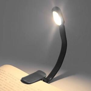 미니 LED 북 라이트 3단계 밝기 조절 USB 충전식 클립형 스터디 독서등 (여행, 침실, 기숙사 독서용)