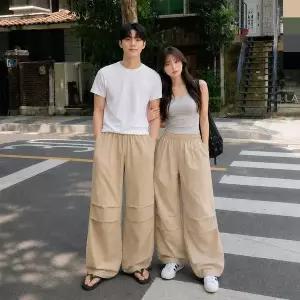 [하프클럽/]밴딩 면 허리밴딩 빅사이즈 스판 면바지 배기팬츠