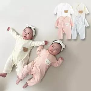 고품질 꼬미패치 순면 내의 긴팔 배냇우주복 205298