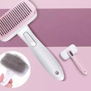 반려동물 원터치 마사지 브러쉬 고양이 강아지 미용용품 빗 그레이 애완견미용도구 r-AE0B8