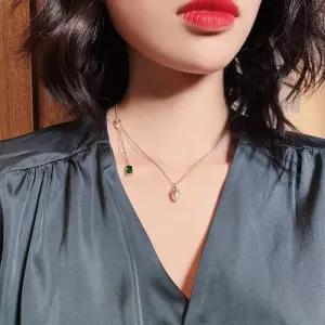 써지컬 패션 진주 골드 비즈 에메랄드 그린 목걸이 z-WFKTVIT 유색보석목걸이 친구생일선물