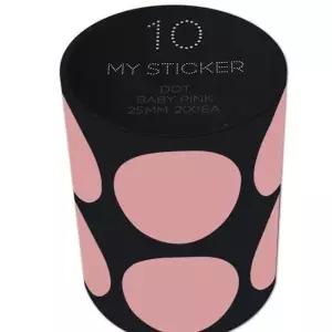 폭25mm 원형 롤 마이스티커 베이비핑크 색상 라벨 스티커 sn83167 다이어리꾸미기 인테리어데코