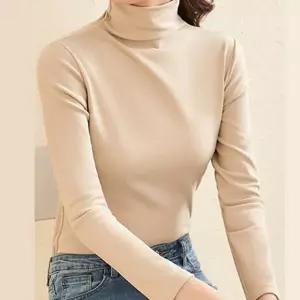 여성 기모 목폴라티 터틀넥 이너목티 겨울 티셔츠 이너목폴라 골지목티 목니트 n-7A216