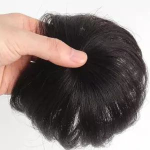 블랙 남성 인모 정수리 가발 탑커버 똑딱이 부분가발 n-21997