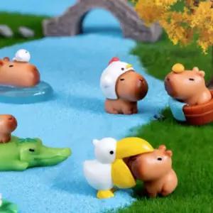 애니멀 카피바라 피규어 세트 자동차 책상꾸미기 대쉬보드꾸미기 차량용장식용품 차장식용품 n-5FF84