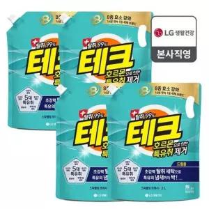 테크 호르몬 특유취 제거 실내건조 액체세제 드럼 리필 2L x 4개