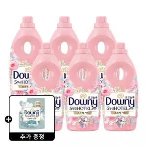 다우니 호텔컬렉션 섬유유연제 스프링 가든 1L 6개 +다우니 화이트티 200mL 1개 증정