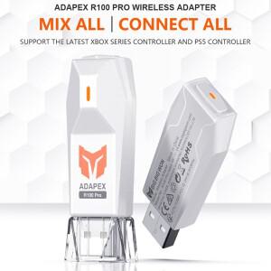 R100 PRO USB 리시버 무선 어댑터, 게임패드 컨버터, PS4, XBOX 시리즈 스위치, 컨트롤러, 블루투스