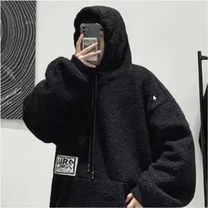 뽀글이 기모후드 캐주얼 겨울 티셔츠 인조양털 데일리 후드티