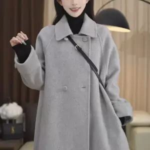 템퍼티샵 여성 하프 면 울 코트 가을 겨울 롱 모직 봄 스타일