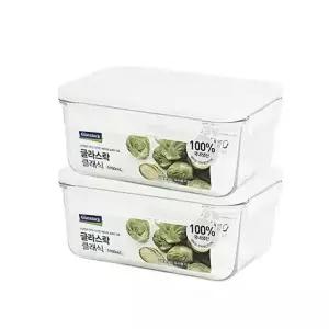 [글라스락] 클래식 화이트에디션 직사각 1900ml 2개세트