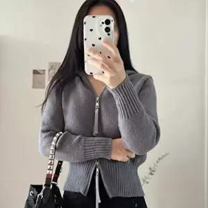 패션자켓 집업 여자 후드니트 아우터 투웨이 스웨터 3color 가디건