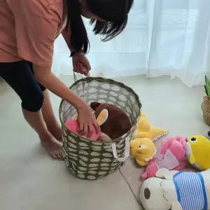 린넨 장난감정리함 패브릭 바스켓 고슴도치