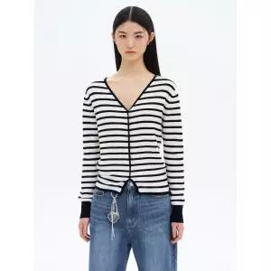 에잇세컨즈 스트라이프 카디건형 풀오버 아이보리 325251LY90 4846322