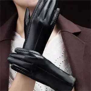 여성 겨울 장갑 데일리 보온 방한 여성 가죽 장갑 패션 운전 기모 퀼팅 스판 방풍 고급