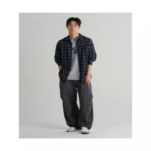 에잇세컨즈 오버사이즈 체크 셔츠 네이비 456664SC1R 6689840
