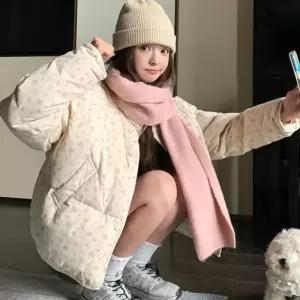 겨울 여성숏패딩 플라워 꽃무늬 학생용 점퍼