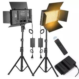 Nagnahz U800 LED 비디오 라이트 스튜디오 램프 2 색 2500K-8500k 녹화 파라용조도 조절 가능 삼각대 스탠