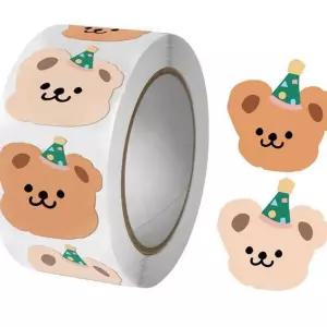 (다올)곰 캐릭터 롤스티커 다이어리꾸미기 선물포장용 장식