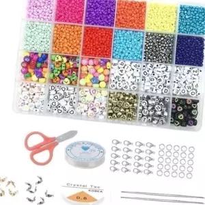 (다올)이니셜 비즈풀세트 4mm 3mm 반지 팔찌 목걸이 만들기