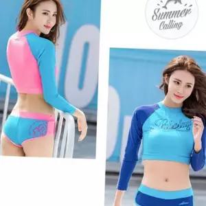 (다올)여자 래쉬가드 비치웨어 크롭 상의 수영복