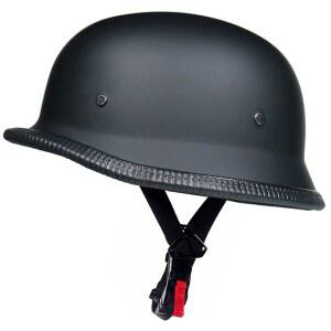 GERMAN STYLE MOTORCYCLE HALF HELMET OPEN FACE ADULT MEN WOMEN DOT APPROVED RETRO HELMET MATTE BLACK