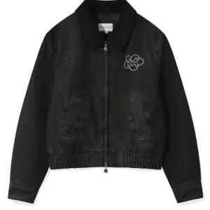 [매장정품] 와키윌리 우먼스 카라배색 블루종 데님 자켓 블랙 WA2503JK77BK