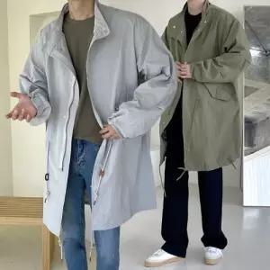 플레이마틴 오버핏 세미 롱 야상 자켓 바람막이 간절기 점퍼 커플 자켓