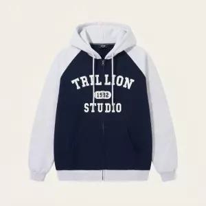 TRILLION 레글런 컬러 믹스 1992 그래픽 후드 집업 (NAVY)