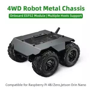 웨이브 로버 유연하고 확장 가능한 4WD 모바일 로봇 섀시 온보드 ESP32 모듈 라즈베리 파이 4B 제로 젯슨